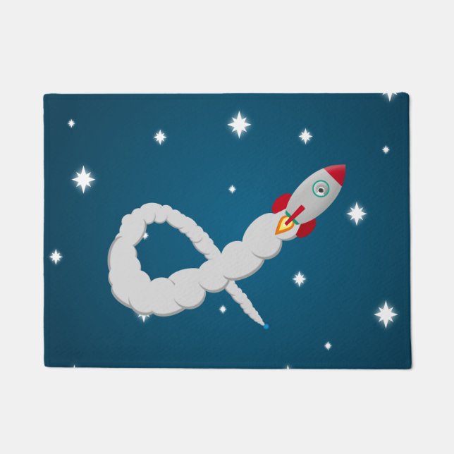 Space Rocket Launch in Space Doormat (Front)