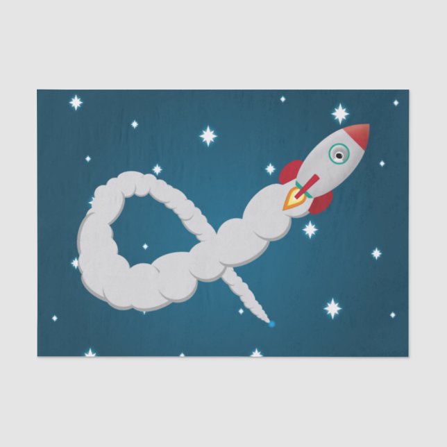 Space Rocket Launch in Space Tissue Paper (Front)