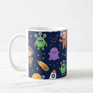 Space Rocket Mug – Cute Astronaut Pattern