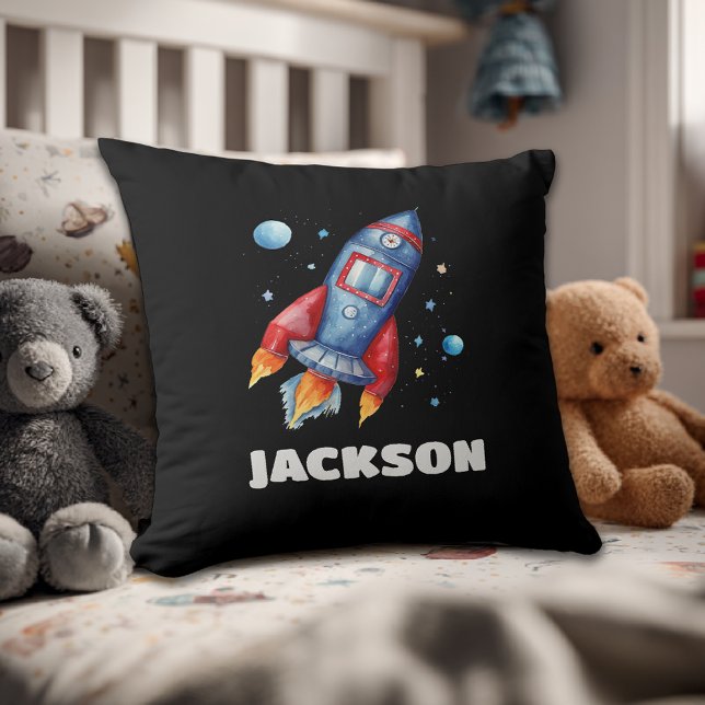 Space Rocket Personalized Kids Cushion (Creator Uploaded)