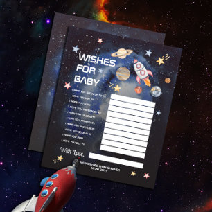 Space Rocket Planets Baby Shower Wishes for Baby