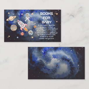 Space Rocket Planets Boy Baby Shower Book Request Enclosure Card