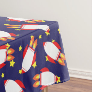 Space Rocket Ship Birthday Party Tablecloth
