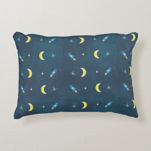 Space Rocket Ship Pattern  Decorative Cushion (Front)