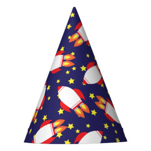 Space Rocket Star Ship 1st Birthday Party Hats