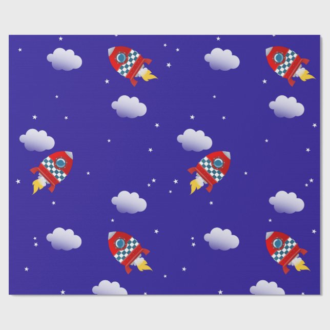 Space rocket - wrapping paper (Flat)