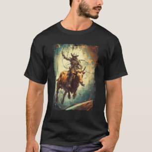 Space Rodeo Cowboy Western Southern Bull Riding T-Shirt