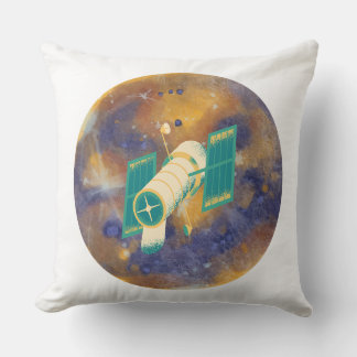 Space Satellite Orbiting Cosmic Planet Circular Cushion