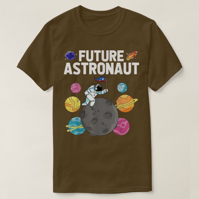 Space Science Galaxy Moon Landing Planets Future A T-Shirt (Design Front)