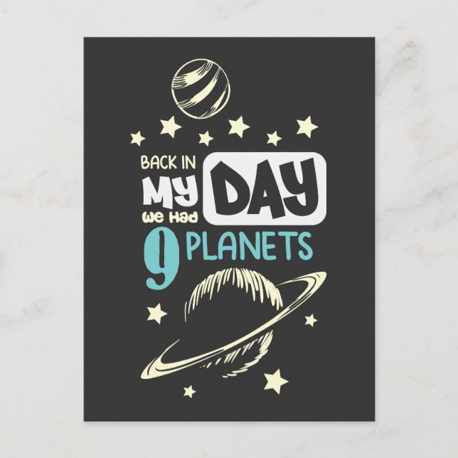 Space Science Planet Astronomy Pluto Joke Postcard (Front)