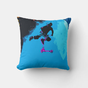 Space Scootering - Stunt Scooter Boy  Cushion