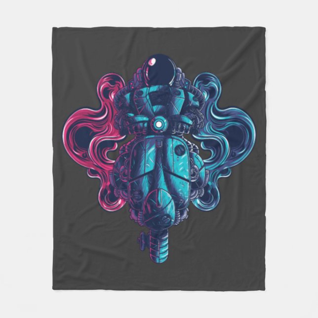 Space Scooting Fleece Blanket (Front)