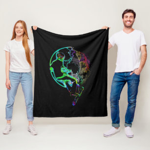 Space Scooting - Flying Scooter Boy Fleece Blanket