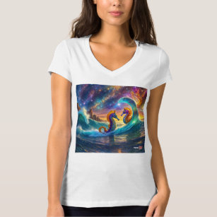 Space Seahorses Design By Rich AMeN Gill T-Shirt