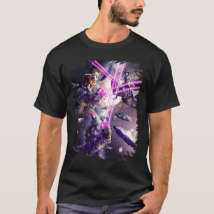 Space Shark Lizard Corgi Alien On Laser Dinosaur T-Shirt