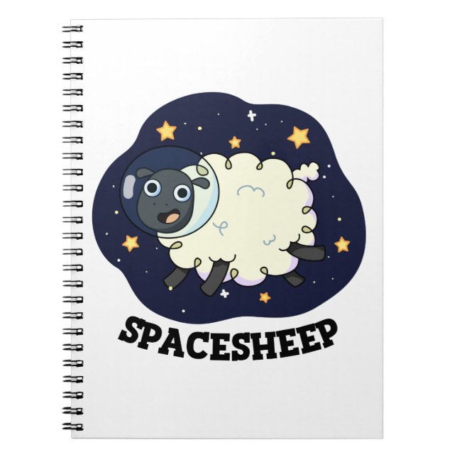 Space Sheep Funny Astronaut Pun Notebook (Front)