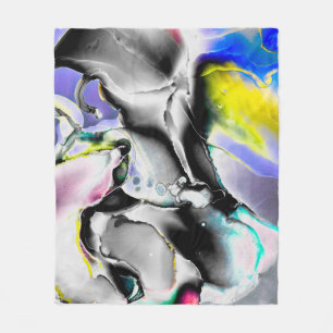 Space. Shiny White Background. Smoke Slate Picture Fleece Blanket
