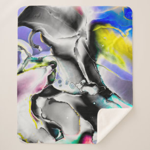 Space. Shiny White Background. Smoke Slate Picture Sherpa Blanket