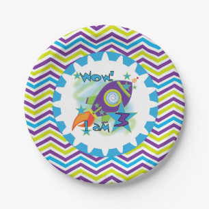 Space Ship 3rd Birthday Paper Plates
