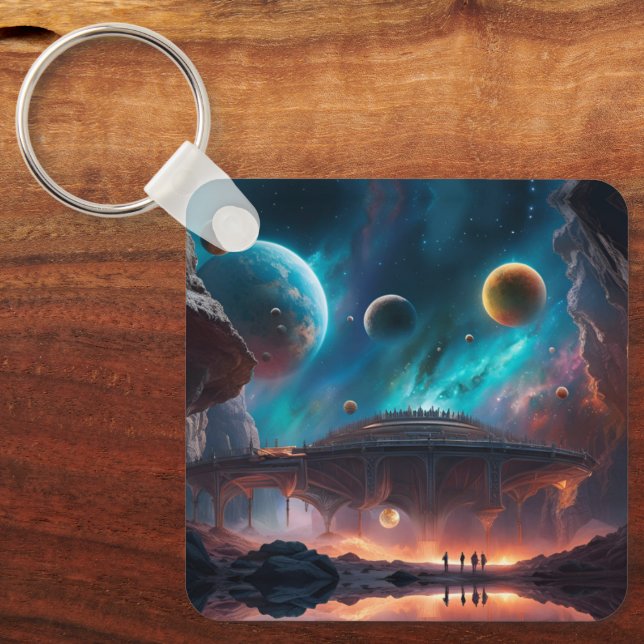  Space Ship Boarding on Another Planet Key Ring (Front)
