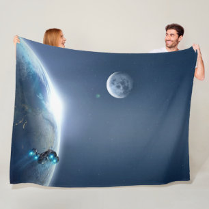 SPACE SHIP FLEECE BLANKET