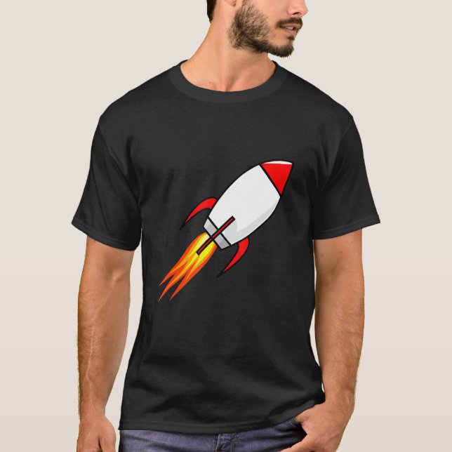 Space Ship Rocket Launch T-Shirt (Front)