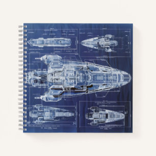 Space Ship Sci-Fi Diagram Notebook
