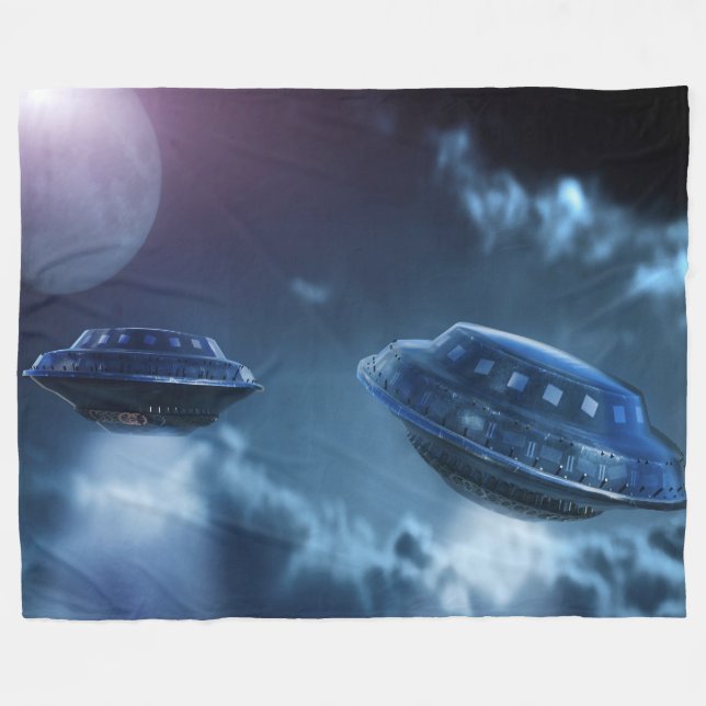 SPACE SHIPS FLEECE BLANKET (Front (Horizontal))