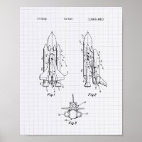 Space Shuttle 1975 Patent Art - Lined Peper
