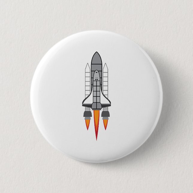 Space Shuttle 6 Cm Round Badge (Front)