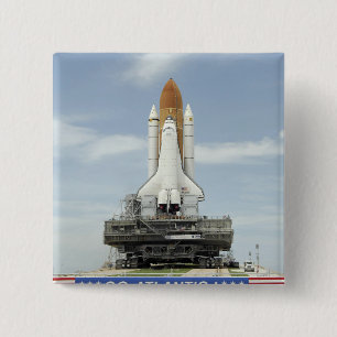 Space shuttle Atlantis 2 15 Cm Square Badge