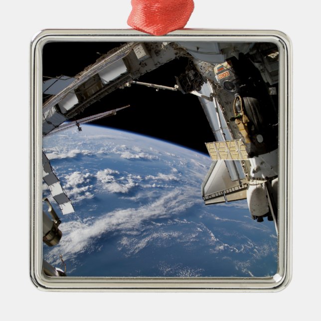 Space Shuttle Atlantis and a Soyuz spacecraft Metal Tree Decoration (Front)