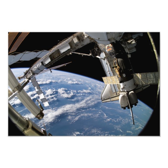 Space Shuttle Atlantis and a Soyuz spacecraft Photo Print (Front)