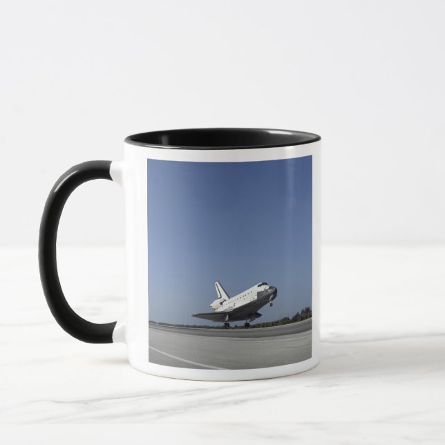 Space shuttle Atlantis approaching Runway 33 Mug (Left)