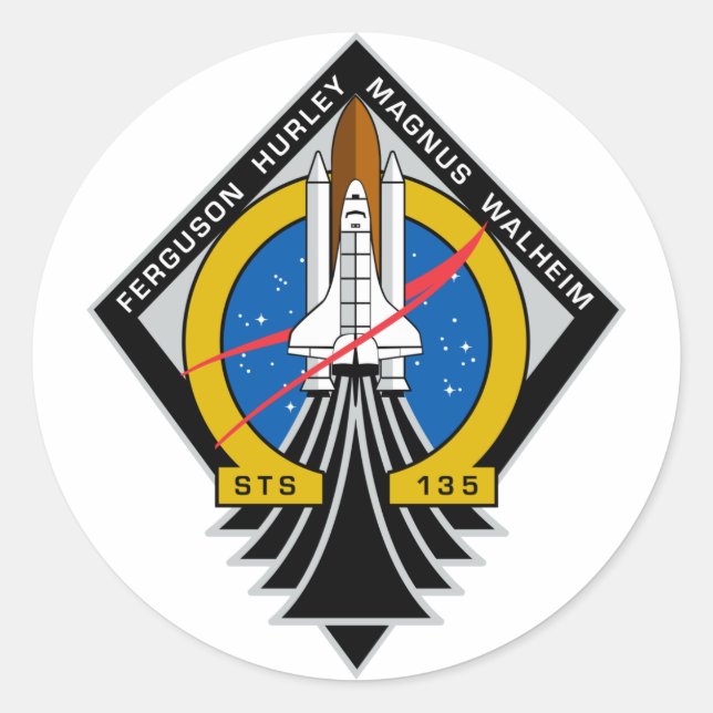 Space Shuttle Atlantis Classic Round Sticker (Front)