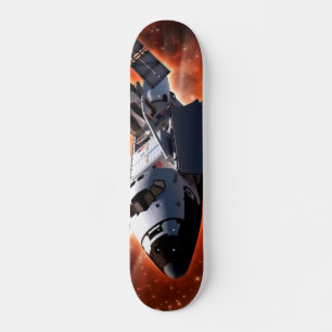 Space Shuttle Atlantis Hubble Telescope Artwork Skateboard