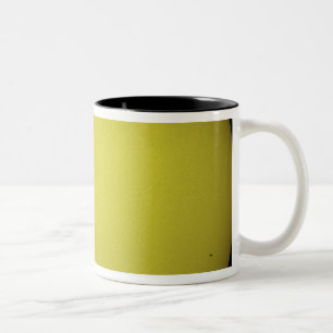 Space Shuttle Atlantis is seen in silhouette Two-Tone Coffee Mug