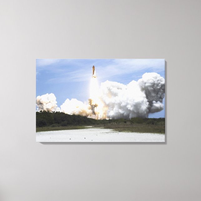 Space Shuttle Atlantis lifts off 5 Canvas Print (Front)