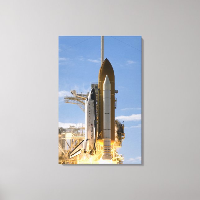 Space Shuttle Atlantis lifts off 5 Canvas Print (Front)
