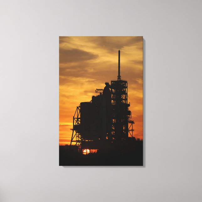 Space Shuttle Atlantis on the launch pad Canvas Print (Front)