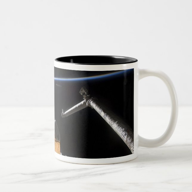 Space Shuttle Atlantis' payload bay Two-Tone Coffee Mug (Right)