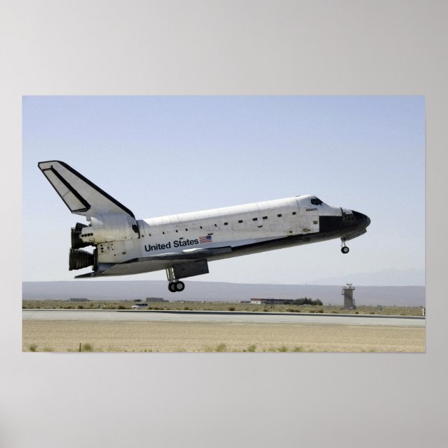 Space Shuttle Atlantis prepares for landing 2 Poster (Front)