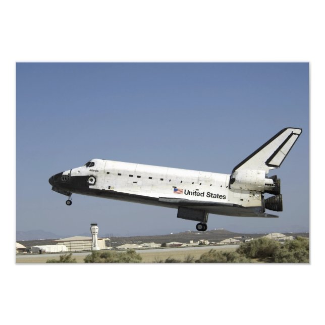 Space Shuttle Atlantis prepares for landing Photo Print (Front)
