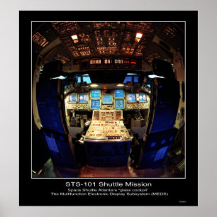 Space Shuttle Atlantis’s “glass cockpit" Poster