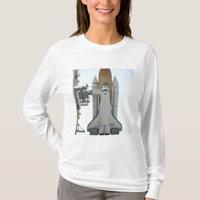 Space shuttle Atlantis sits on the launch pad T-Shirt (Front)
