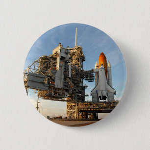 Space Shuttle Atlantis (STS-122) - launch pad 6 Cm Round Badge