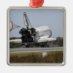 Space shuttle Atlantis unfurls its drag chute 2 Metal Tree Decoration