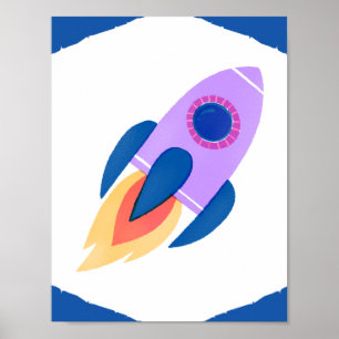 Space Shuttle Blast Off Left Poster