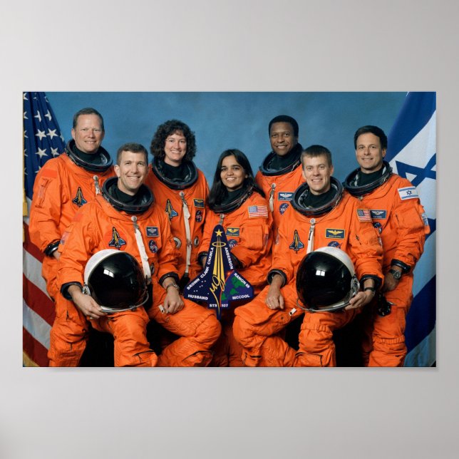 Space Shuttle Columbia Crew Portrait (STS-107) Poster (Front)