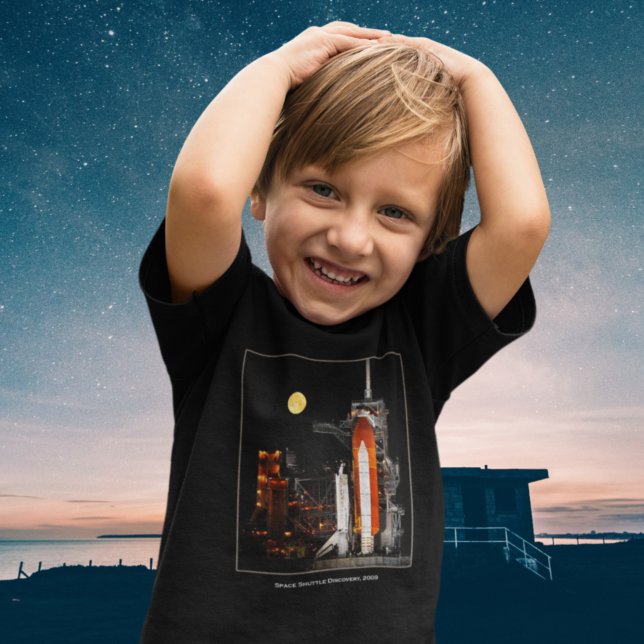 Space Shuttle Discovery and Full Moon in 2009 Toddler T-Shirt (Creator Uploaded)
